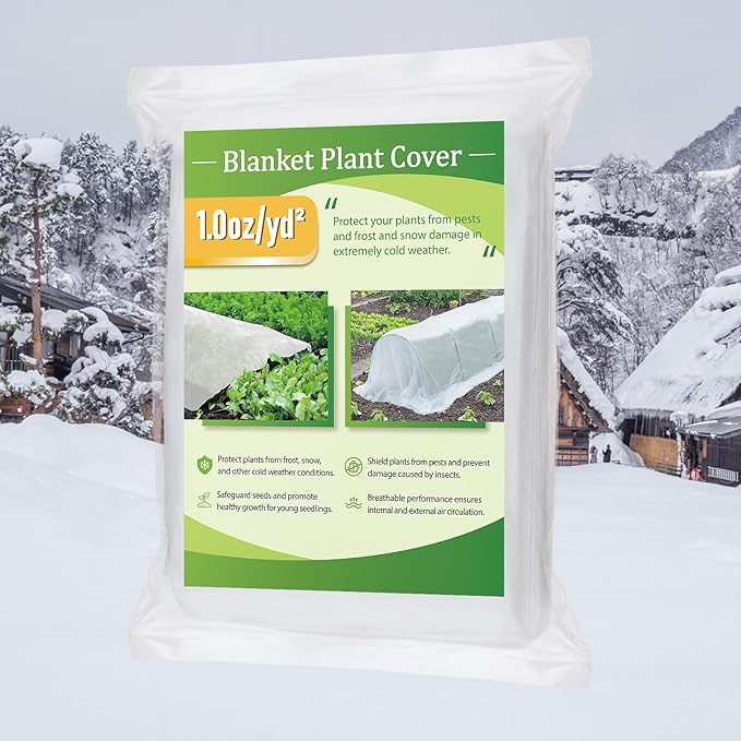 Alphatool Plant Covers Freeze Protection - 10 ft x 12 ft Frost Cloths Blankets for Outdoor Plants, 1.0oz/yd² Non-Woven Fabric Floating Row Cover, Thick Garden Covers for Raised Beds
