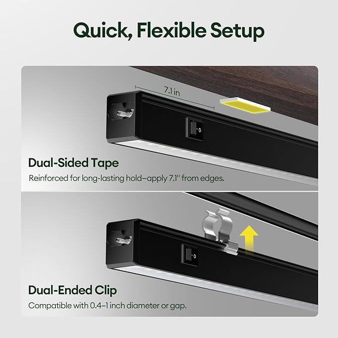 Plant Grow Lights 1FT, Red-Enhanced Full Spectrum 5000K, 28W(4 x 7W), T5 LED Grow Light Strips for Leafy Greens and Vegetables, High PPFD, Linkable, Black, 4-Pack