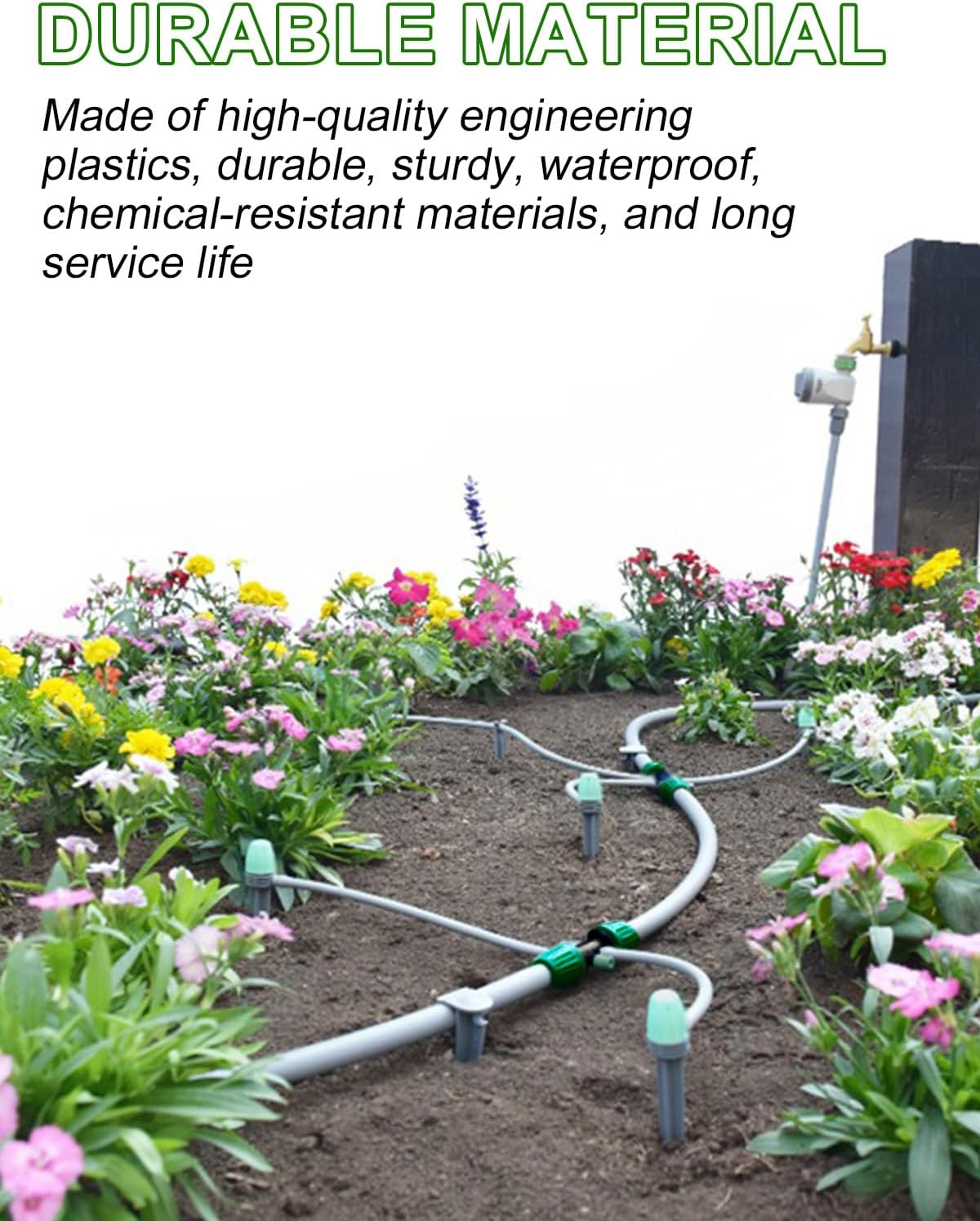 Kalolary 20PCS Barbed Tee 1/2" to 1/4" Drip Irrigation Fittings, Anti-Drop Barbed Hose Parts Connectors for 12mm/16mm to 4mm/7mm Drip Systems 6 Way Adapter(Green)