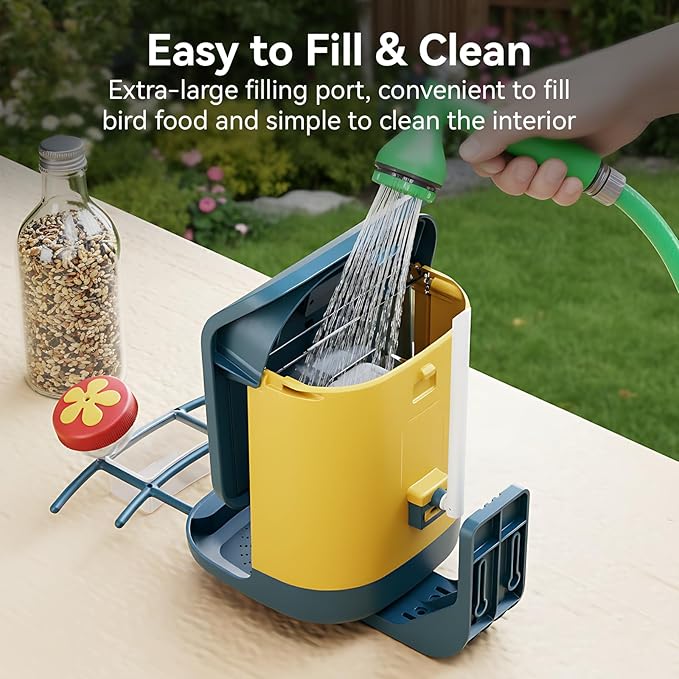 2K Smart Bird Feeder with Camera for Outdoor, Solar Powered, AI Identify 10,000+ Birds, 1.8L, IP65 Waterproof, Squirrel Proof, Live View Alerts, Various DIY Addons, Ideal Gift for Bird Watching