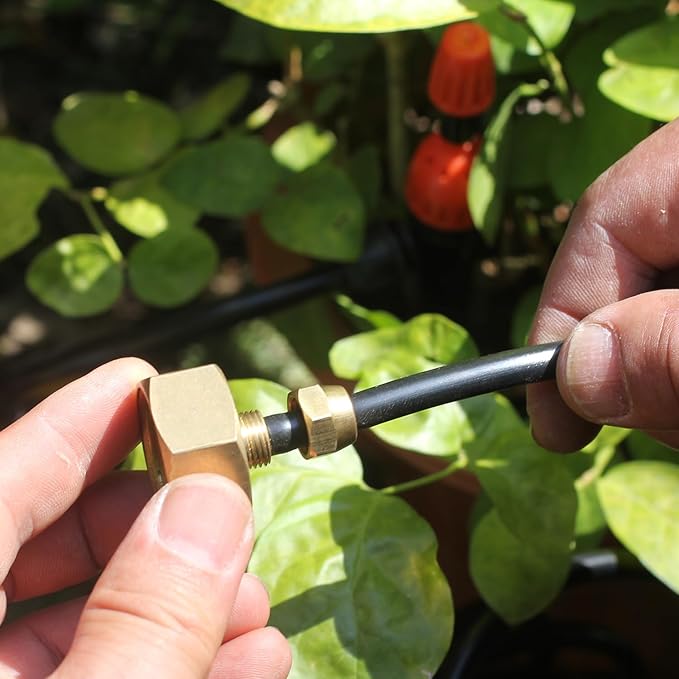 Drip irrigation hose connector, Garden Hose Adapter, Standard 3/4" GHT Female Thread to 1/4" Tube Adapter for Water Hose, Convert 3/4" Garden Hose to 1/4" Tube Drip Irrigation Parts (2 PCS)