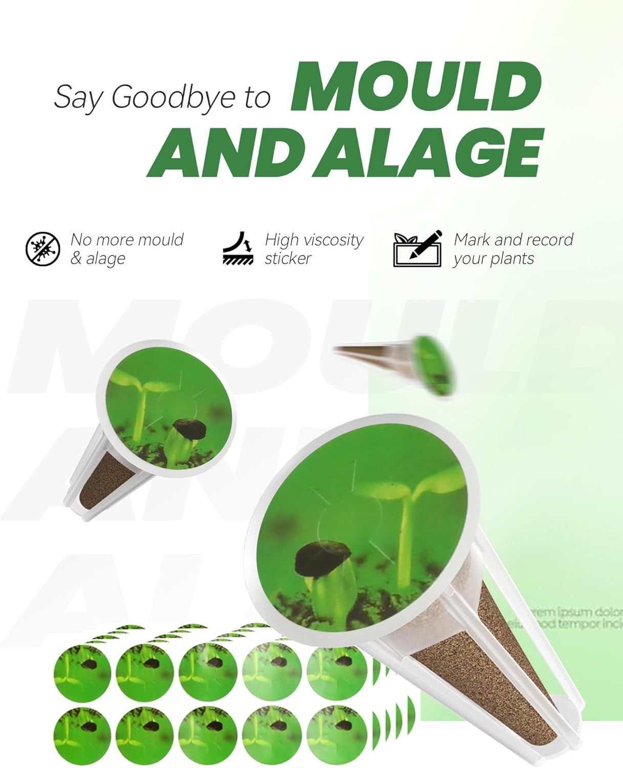 RAINPOINT Hydroponic Pod Kit - 13 Pod Baskets, 26 Sponges, Labels, Tweezers for Aerogarden & All Brands