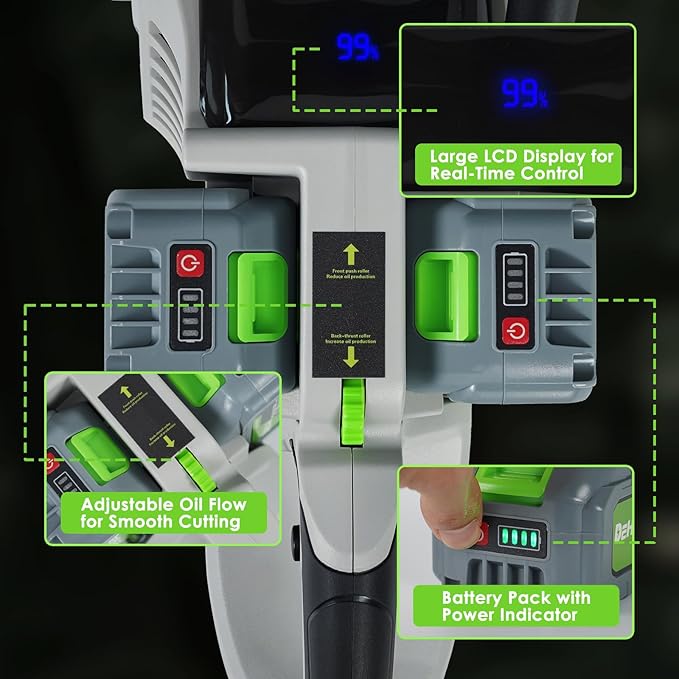 Brushless Mini Chainsaw Cordless Chain Saw Lightweight Electric Chainsaw Handheld Saw for Tree Trimming and Wood Cutting Pruning Saw (16 Inch)