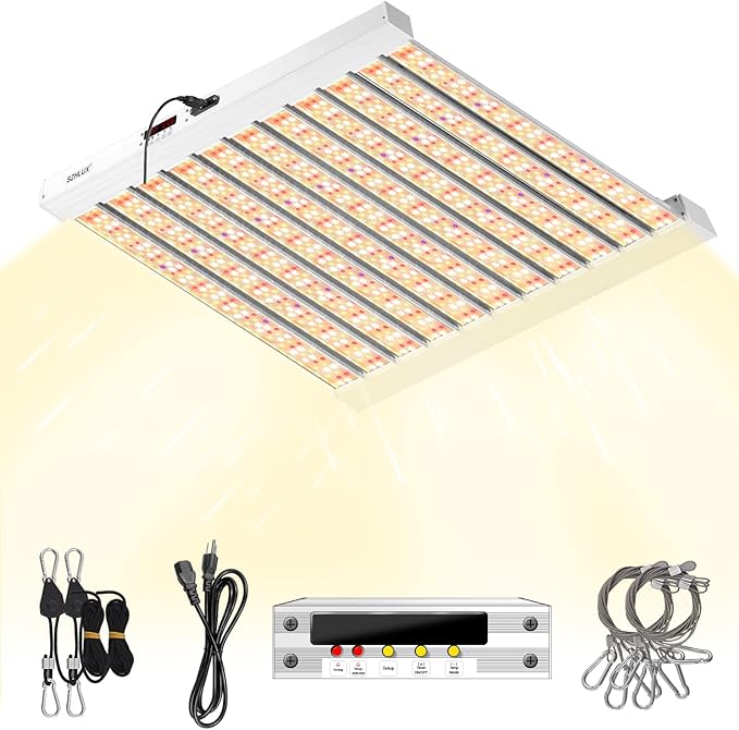 SZHLUX 500W LED Grow Light 4x4/5x5ft with Timer and Temp Control, Full Spectrum Grow Lamp with 1056 Diodes,Indoor Plants for Seedling Veg and Bloom Grow Light