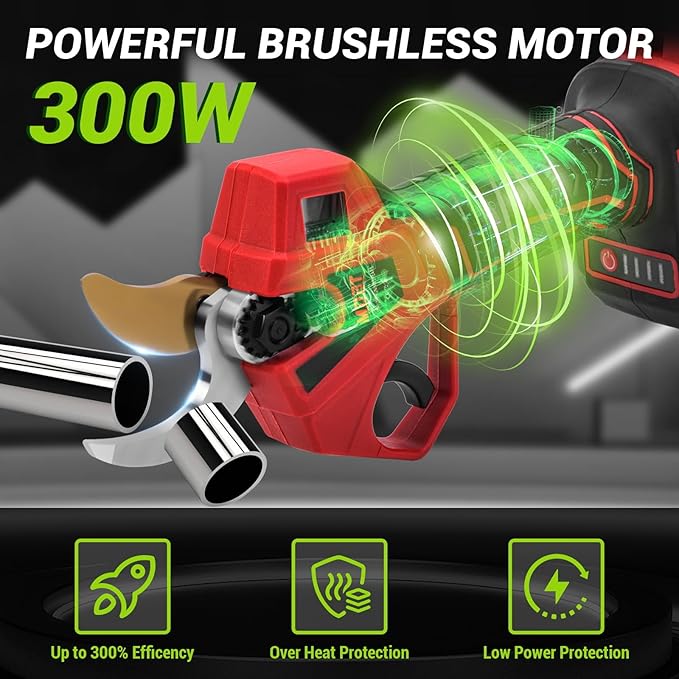 Electric Pruning Shears,Cordless Pruning Shears Brushless Motor with 2Pcs Rechargeable Batteries,21V Upgraded Pruner with LCD Display