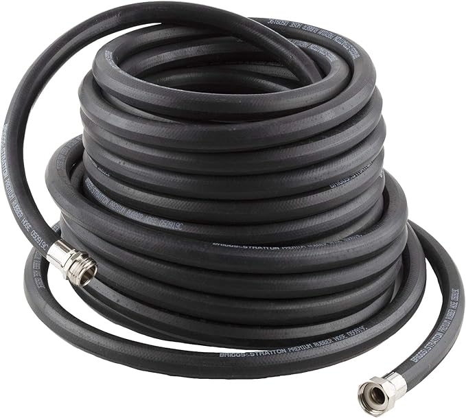 Briggs and Stratton 8BS75 75-Foot Premium Heavy-Duty Rubber Garden Hose, Brass
