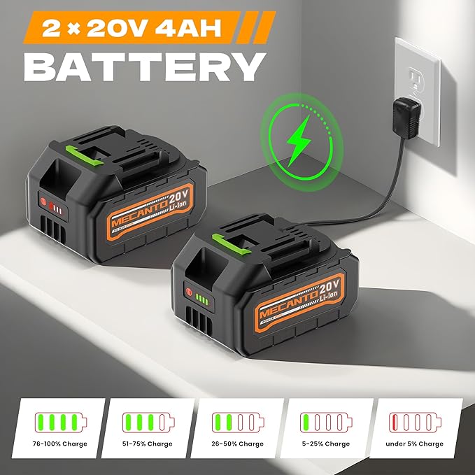 Leaf Blower Cordless, 650 CFM/170 MPH, 6-Speed Levels with 2 X 4.0Ah Handheld Battery Leaf Blower, Electric Blowers for Lawn Care, Garden, Yard (Yellow & 2 Battery)