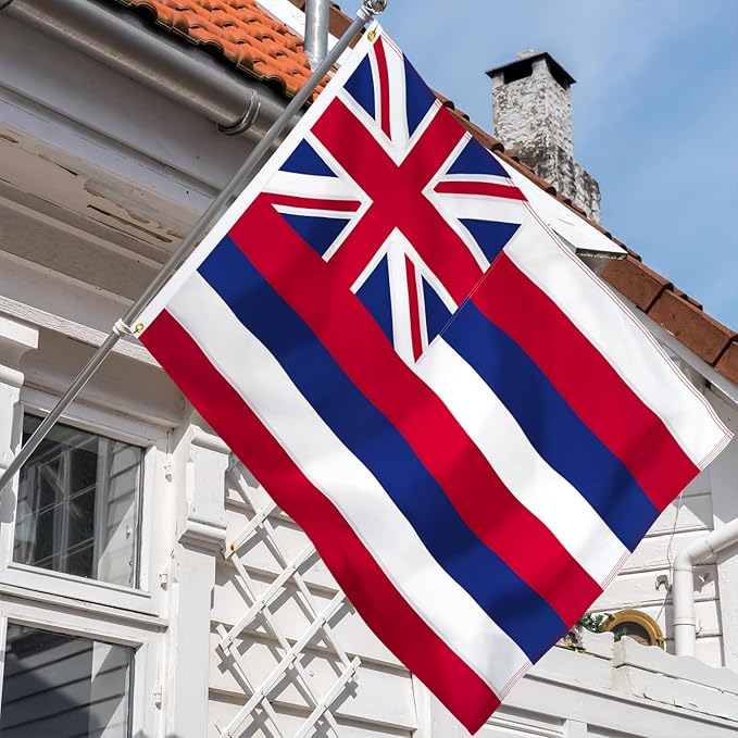 XIFAN Premium Hawaii State Flag 3x5 ft Outdoor, Double Sided Heavy Duty 210D Nylon HI Flags, the Strongest Longest Lasting for Outside with Sewn Stripes/Brass Grommets