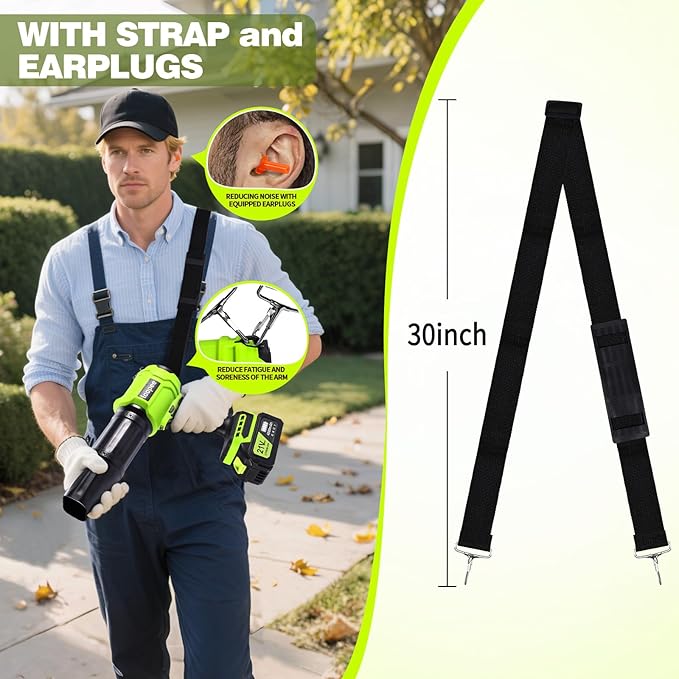 Leaf Blower Cordless,Brushless Powered 800,000 RPM Electric Leaf Blower with 2 x 4.0Ah Battery and Charger Handheld Blowers for Lawn Care,Dust,Snow,Car Blowing Water with 2 Extended Nozzle