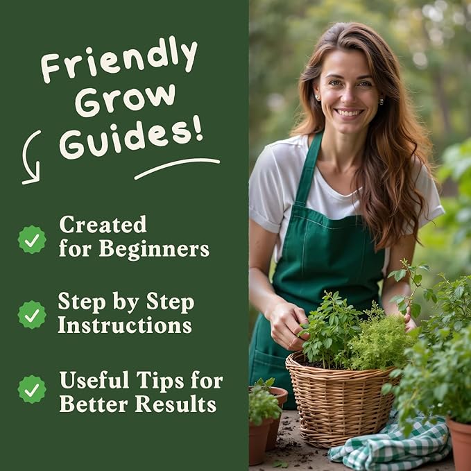 Seedboy Organic Non GMO 10 Herb Variety Pack: Basil, Cilantro Mint Oregano Parsley Thyme Chives Dill Sage Rosemary for Planting Indoor and Outdoor, 5460 USDA Certified Seeds (10 Herb Variety Pack)