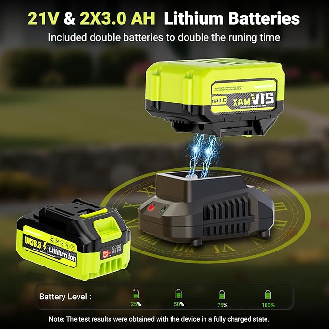 Cordless Leaf Blower with 550 CFM Airflow & 600 W Brushless Motor, Lightweight 6-Speed Electric Blower with 2×3.0Ah Batteries & Charger – for Yard, Patio & Lawn Care