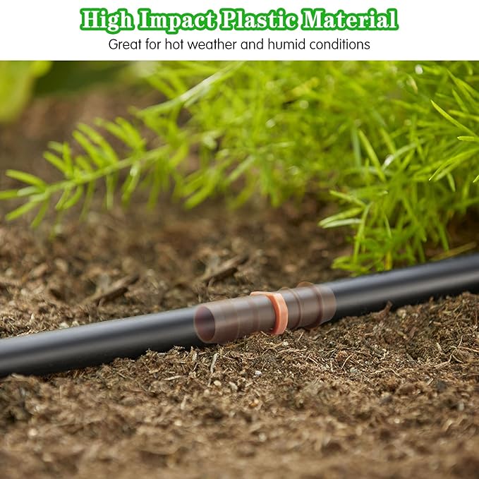 36 Pieces Drip Irrigation Kit:Drip Irrigation Parts for 1/2 Inch Drip Irrigation Tubing with 17mm 0.600" ID Drip Barbed Connectors Including 12 Couplings 10 Tees 6 Elbows 6 Plugs 2 Crosses
