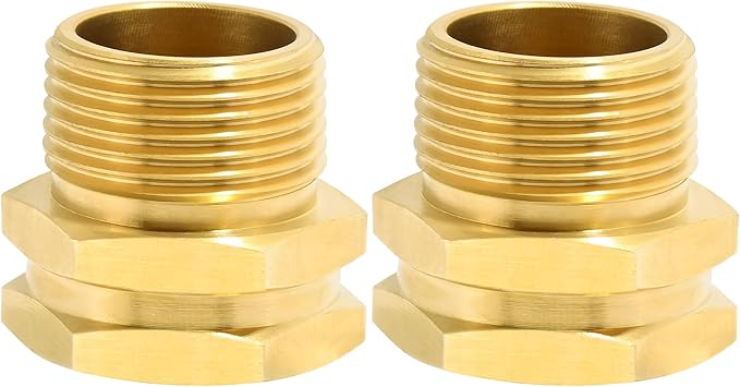 TAROSE 2 Pack Brass Garden Hose Adapter, 3/4” GHT Female x 3/4” NPT Male Connector, GHT to NPT Adapter Hose Fitting,Brass Garden Hose to Pipe Fittings Connect