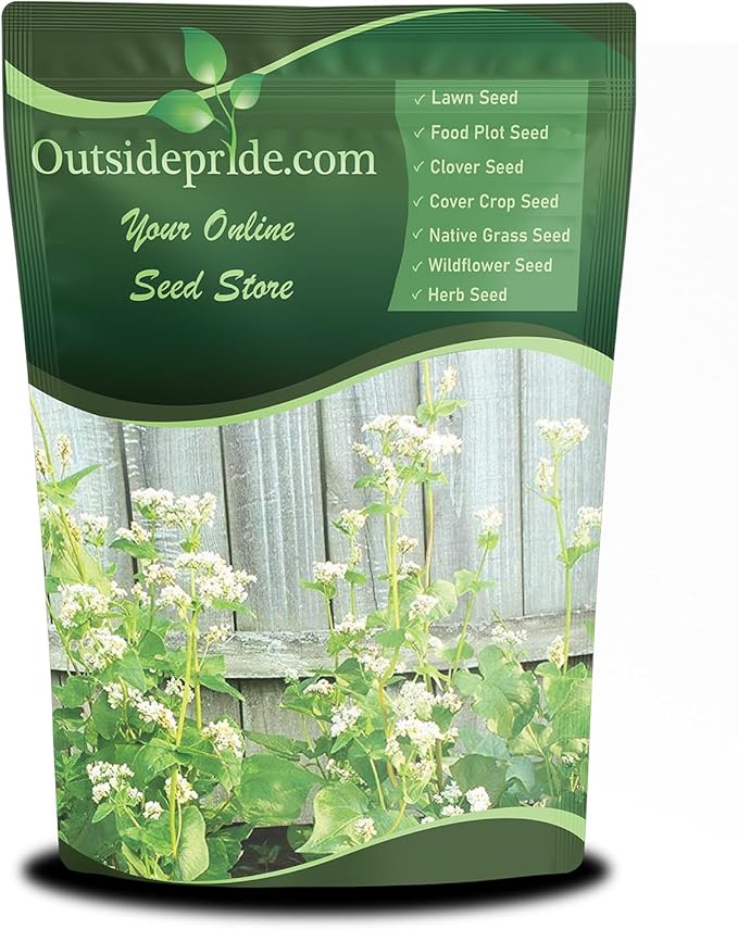 Outsidepride Buckwheat Seeds - 20lbs Annual, Fast-Growing, Easy to Grow Buckwheat Cover Crop Seeds for Green Manure, Bee Pasture & Pollinators, Wildlife Habitat, Soil Improvement, and Erosion Control
