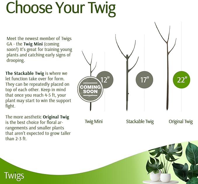 Plant Support Stakes, Stem Holder Structures for Indoor & Outdoor Use, Garden Accessories for Climbing & Potted Plants, Trellis Alternative - Moonstone, 3 Pack, 22" L, Original