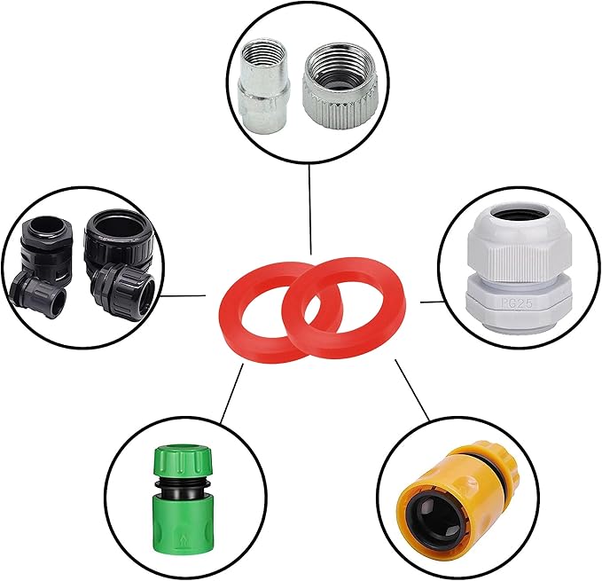 44 Pcs Garden Hose Gasket Fit, Garden Hose Washers Rubber Washers Thick for All Standard 3/4" Garden Hose and Water Faucet Fittings