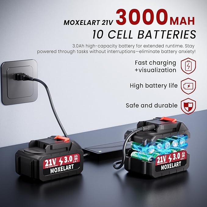 Electric Leaf Blower Cordless - Low-Noise Brushless Motor Leaf Blower with 2 Speed Mode & Ergonomic Handle Design, Portable Lightweight Blowers for Lawn Care, Yard & Patio Cleaning, Snow, Dust