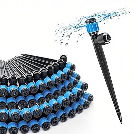 35Pcs Push-to-Fit Drip Irrigation Emitters for 1/4" Irrigation Tubing,360 Degree Adjustable Water Flow Emitters Irrigation Drippers for Garden Watering System