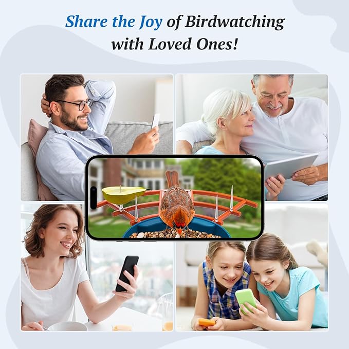 Smart Bird Feeder with Camera, 2K HD AI Identify Birds Species, Bird Watching Camera with Solar Panel, Auto Capture Bi rd Videos & Instant Notifications, Ideal Present for BirdLover