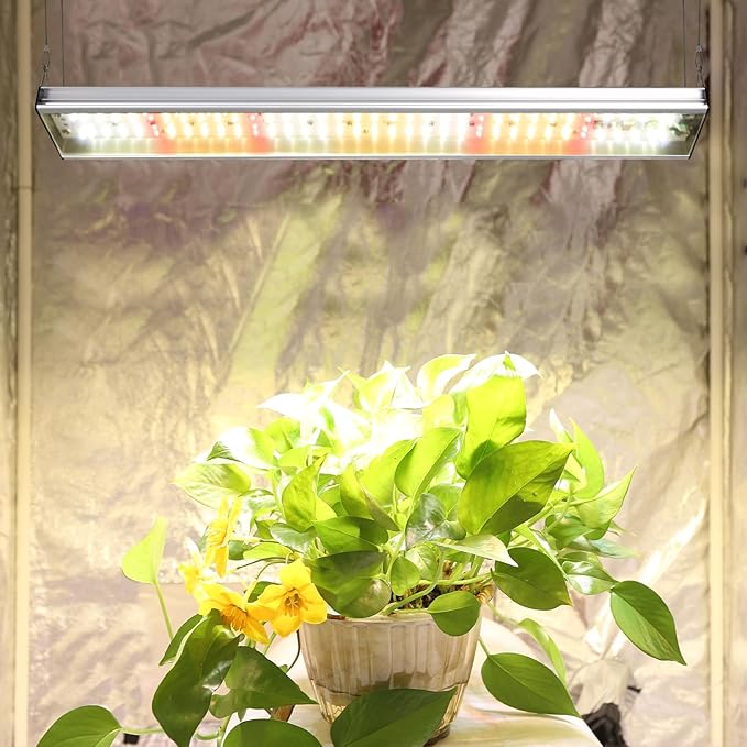 CANAGROW CG-400 LED Grow Lights for Indoor Plants, Upgraded Full Spectrum Plant Light with 5000K 3000K Daylight + 660nm Red Hanging Growing Lamps for Seed Starting Seedlings Succulents Vegetable