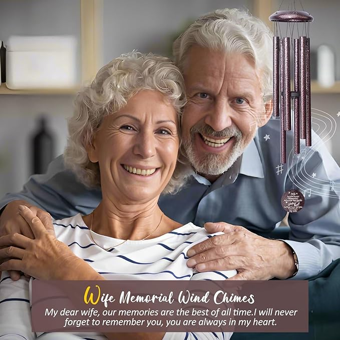 Memorial Gifts for Loss of Wife, 25''Memorial Wind Chimes of Sympathy Gifts for Loss of Wife, Bereavement, Condolence, Remembrance Gifts,Windchimes in Memory