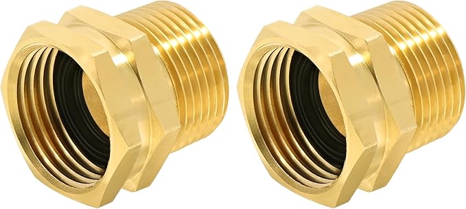 TAROSE 2 Pack Brass Garden Hose Adapter, 3/4” GHT Female x 3/4” NPT Male Connector, GHT to NPT Adapter Hose Fitting,Brass Garden Hose to Pipe Fittings Connect