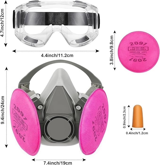 Full Face Respirator Mask - Gas Masks Survival Nuclear and Chemical for Asbestos, Fume, Resin, Dust and Chemical