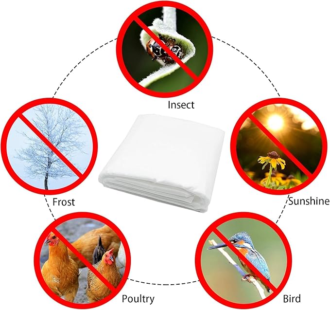 Alpurple Winter Plant Covers Freeze Protection -Warm Rectangle Plant Protection Cover, Frost Cloth Blanket Protecting Fruit Tree Potted Plants from Freezing Animals Eating (13 x 6.5 Feet)