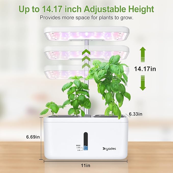 Indoor Garden System 19 Watt LED Growing Light Upgrade 2 Self-Watering Soil-Cultivated Growing Pots Gardening Gifts for Mom Plant Pot for Vegetables Herbs Tomato(No Seeds&Soil)