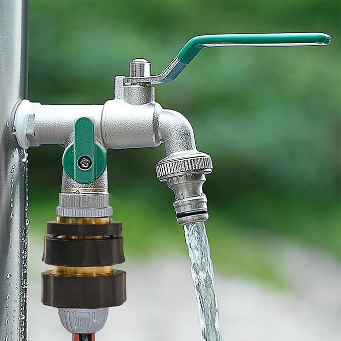 Hourleey Garden Hose Quick Connector, 3/4 Inch Male and Female Garden Hose Fitting Quick Connector, 3 Female + 6 Male