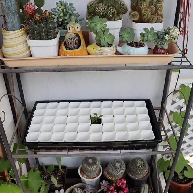 BangQiao 200 Pack 1.95 Inch Tiny White Plastic Square Nursery and Seedling Pot, Mini Transplant Seed Starter Planter with Drain Hole for Germination, Herb, Succulent