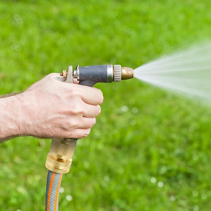 Hourleey Garden Hose Quick Connector, Solid Brass 3/4 Inch GHT Thread Garden Quick Connect Kit, Male and Female No-Leak Water Hose Fittings (8 Set)