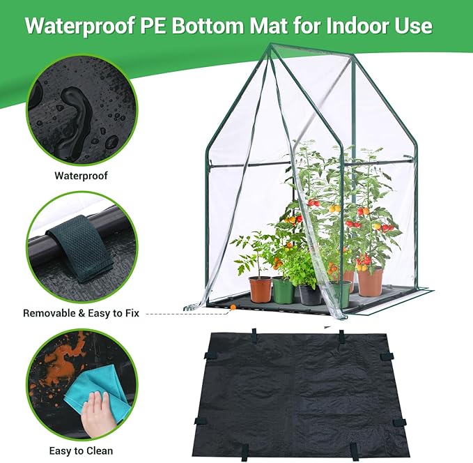 Mini Greenhouse for Indoor Outdoor: Ohuhu Portable Green House with Waterproof Pad for Small Plants Nursery Germination, 36"x36"x58.5" Heavy-Duty PVC Cover Tent Humidity Dome Seedling Accessory