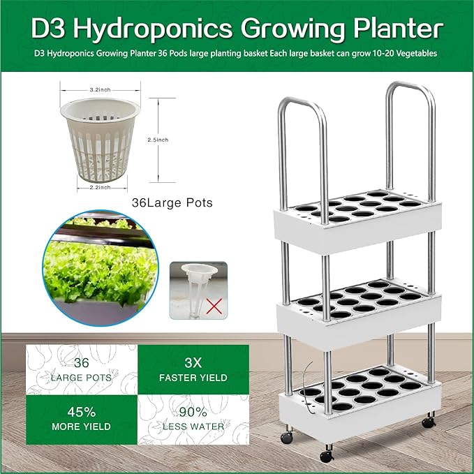 Hydroponics Growing System Plant Germination Kits Hydrophonic Planter for Indoor Garden Vegetable Herb Microgreens Growing Aerogarden Gardening 6 Large Pods(≈ 5X Small Pods)