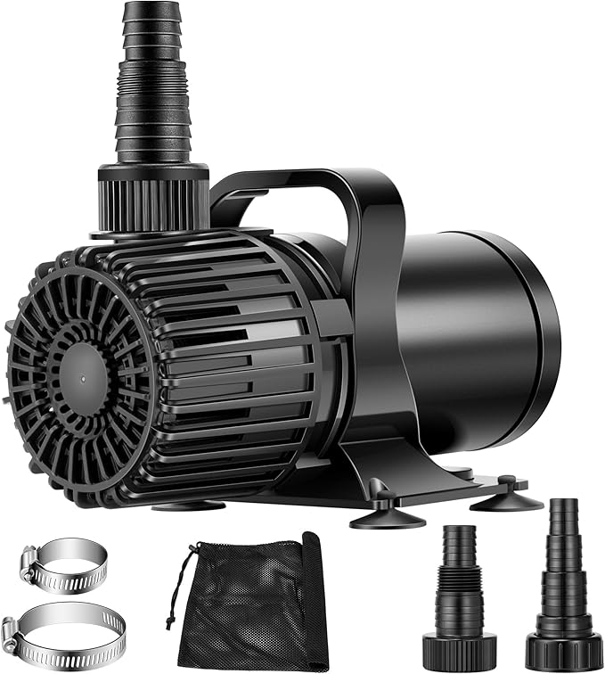 VIVOHOME 175W 3000GPH Submersible Water Pump with 180° Seamless Adjustable Nozzle and Barrier Bag for Koi Pond Waterfall Fountains Fish Tank