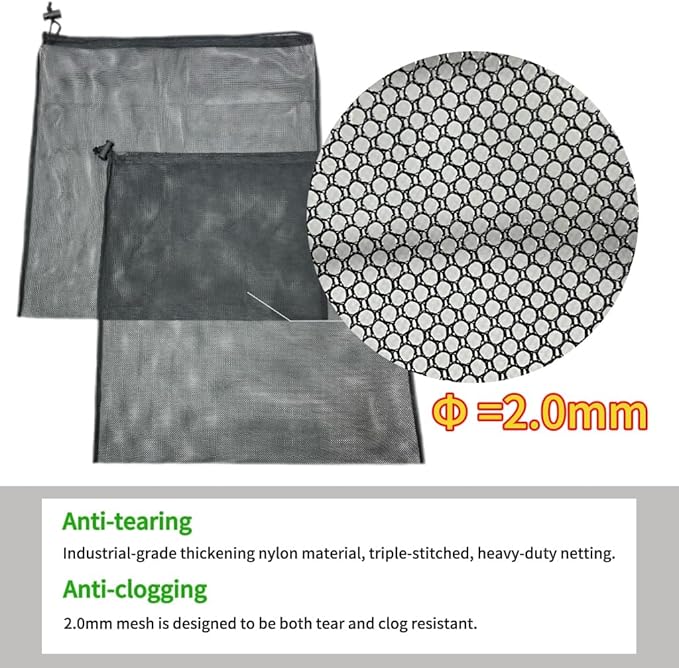 24" x 26" Pond Pump Cover Filter Bag, Black Media Bag Large Pump Mesh Bag for Outdoor Water Ponds Filters, Water Filter Pump, Outdoor Ponds, Garden, Swimming Pool (1, 24" x 26")