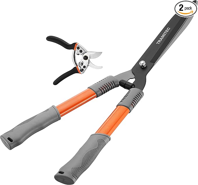 Garden Hedge Shears. Hedge Clippers & Shears SET with Super Pruning Shears. Heavy Duty Garden Clippers for Shaping Bushes Nicely. Hedge Scissors & Shears made with Durable Carbon Steel.