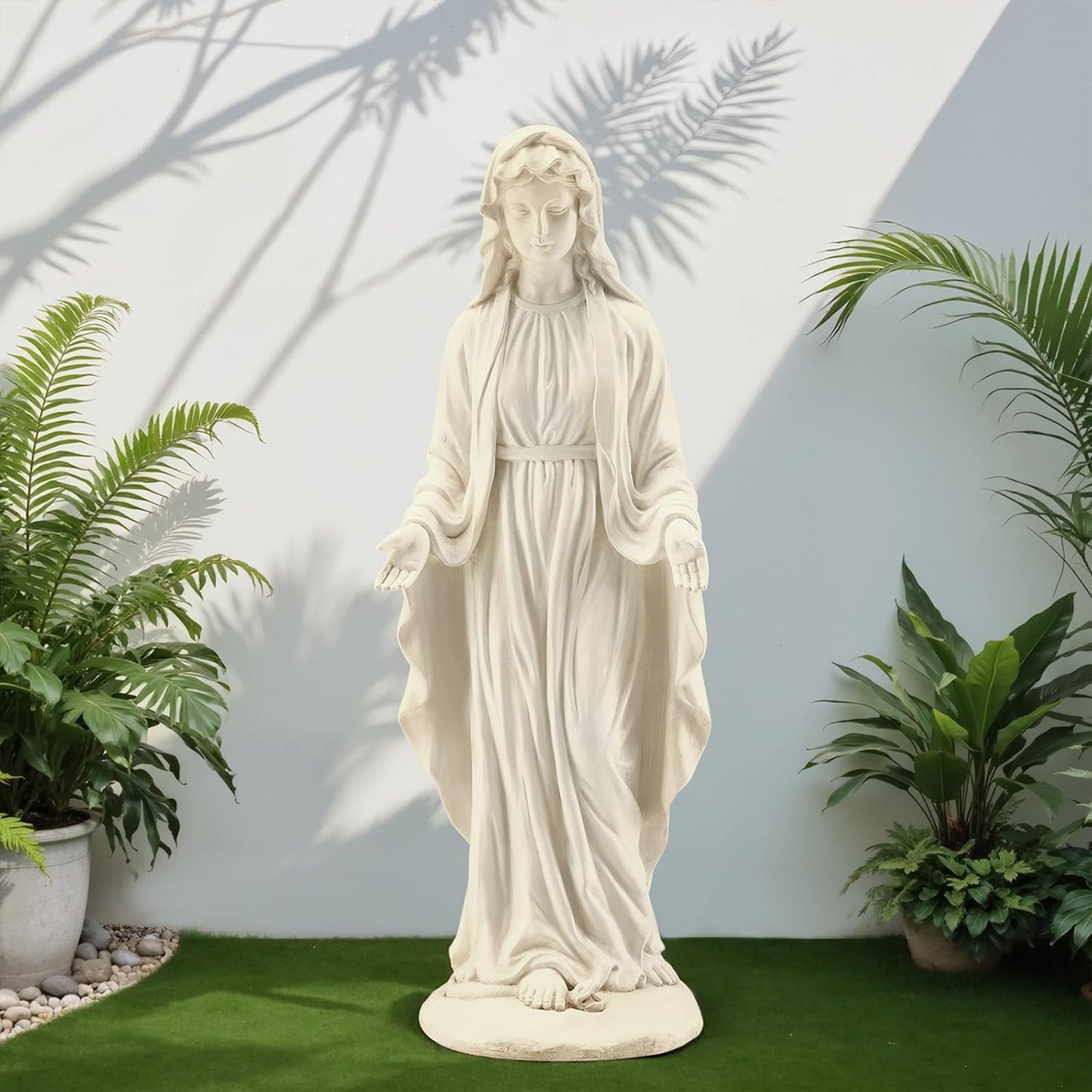 Virgin Mary Outdoor Statue, 29.4" H Blessed Mother Mary Religious Garden Statue, Large Statue of Our Lady Mary for Patio Yard Home Decor