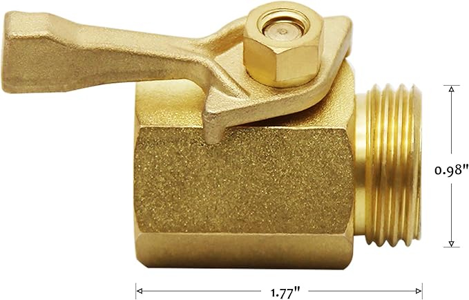 Heavy Duty Brass Garden Hose Shut Off Valve, 3/4 Inch, 2 Sets