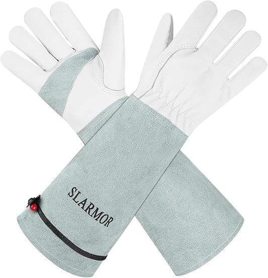 Long-Gardening-Gloves Women/Men-Thorn Proof Rose Pruning Heavy Duty Gauntlet-S