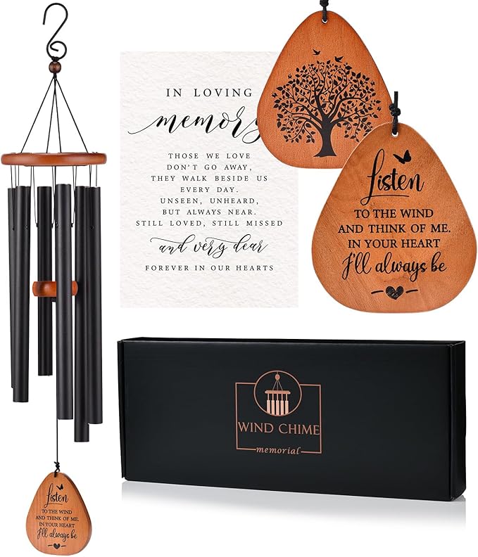 Memorial Wind Chimes for Loss of Loved One, Sympathy Wind Chimes Gift, Bereavement Gifts, Beautiful Outdoor Garden Decor with Soothing Melodic Tones