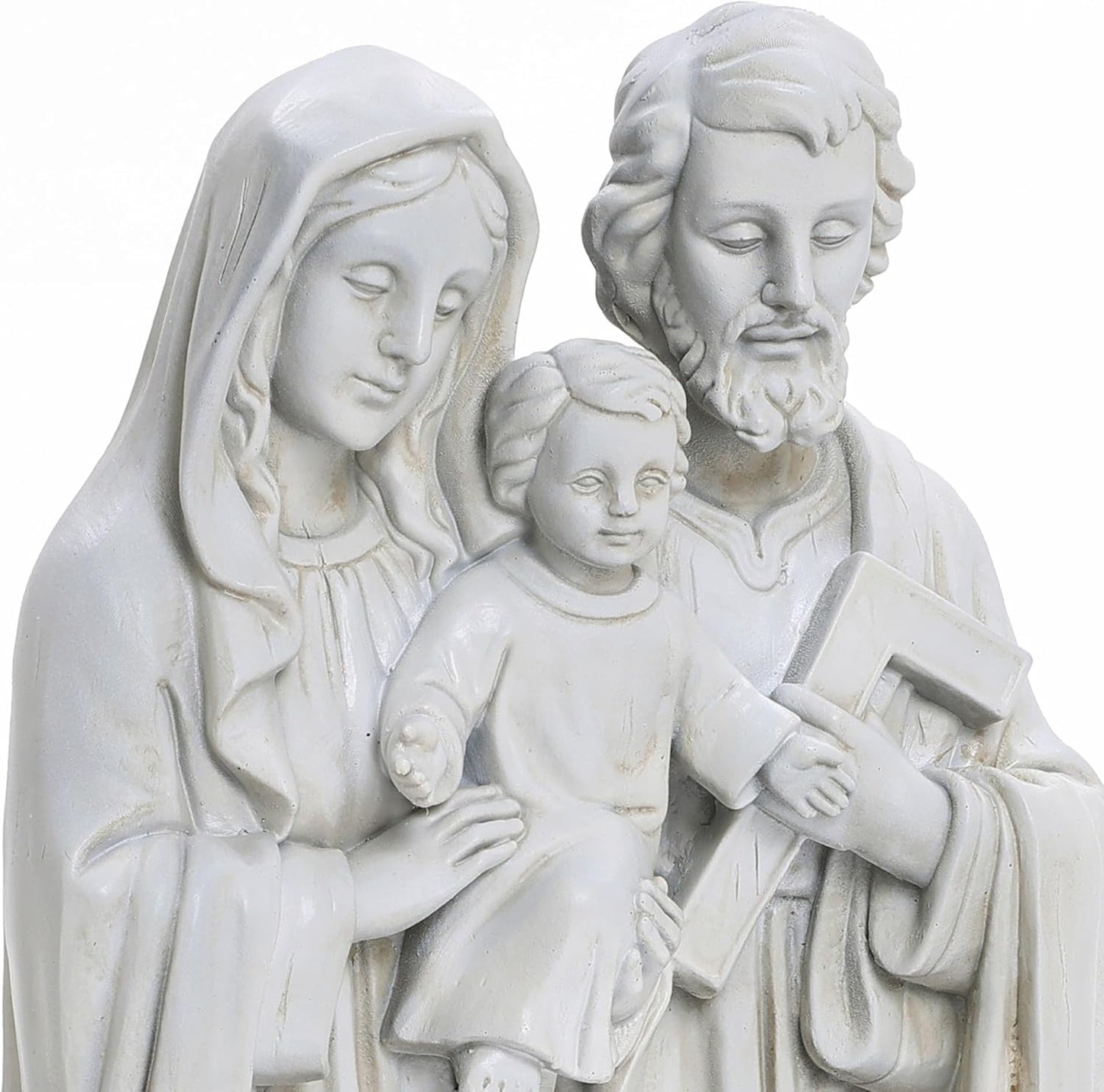 LuxenHome Holy Family Statue, 19 Inch Tall Off White Polyresin Holy Family Statue Catholic, Indoor Outdoor Patio Decor for Sagrada Familia Estatua, Garden Home Decor Gift