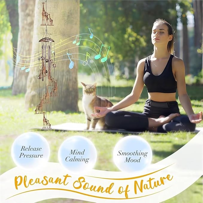 Giraffe Wind Chimes for Outside,Gardening Gifts for Giraffe Lover,Women,Men,Mom,Birthday Party Decorations,Memorial Gifts,Wind Chimes Outdoors,Indoors,Room,Home,Wall,Garden,Patio,Yard Decor