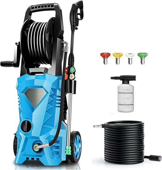 5000PSI Pressure Cleaner 2025 2.8GPM High Power Cleaner with 4 Pressure Nozzle and Soap Bottle for Home, Car Washing, Fence Cleaning, Patio (Navy Blue)