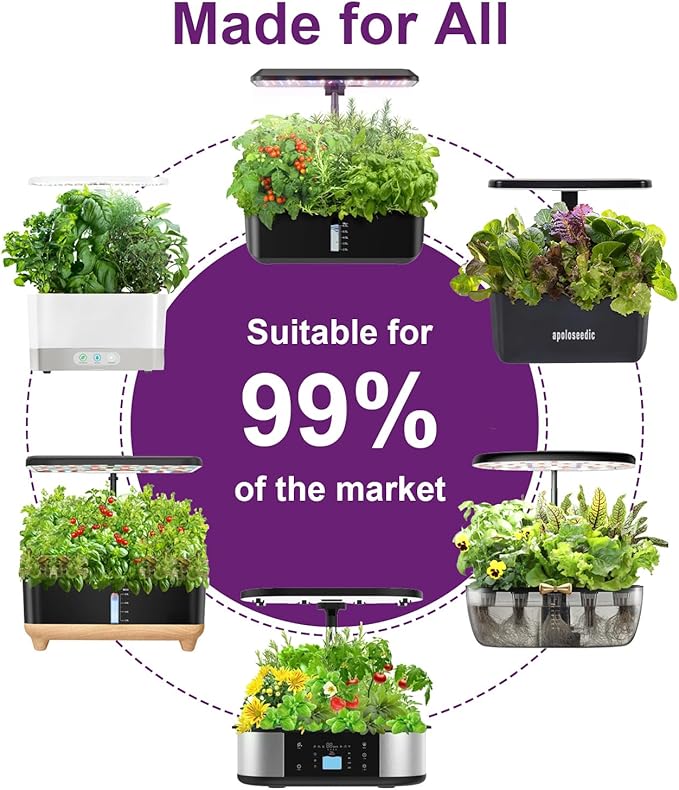 Salad Greens Seed Pod Kit for AeroGarden, idoo with Red and Green Leaf, Romaine and American Fast/Buttercrunch/Paris Island Lettuce, Spinach - Hydroponics Supplies for Most Brand (7-pod)