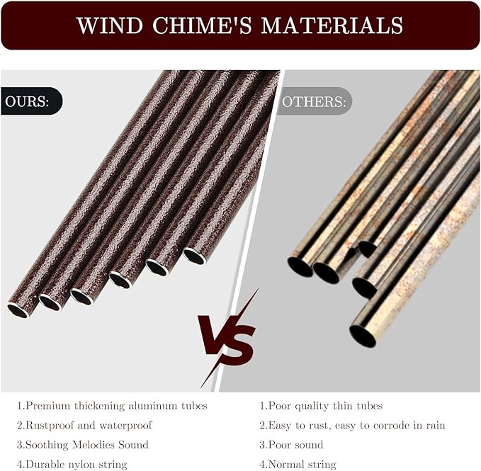 Wind Chimes for Outside, 32" Memorial Wind Chimes for Loss of Loved One Mother Father, Memorial Sympathy Gift Outdoor Garden Patio Decor, Deer Xmas Decorations(Brown)