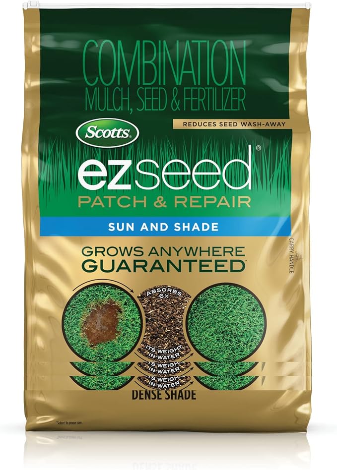 Scotts EZ Seed Patch & Repair Sun and Shade Mulch, Grass Seed, and Fertilizer, 40 lbs. (2-Pack)