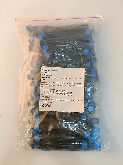 Kalolary 100PCS Irrigation Drippers Drip Emitters, Micro Spray Adjustable 360 Degree Full Circle Pattern Water Flow Bubbler Sprinkler Fits 1/4 (4-6mm) Irrigation Tubing for Garden Irrigation(Blue)