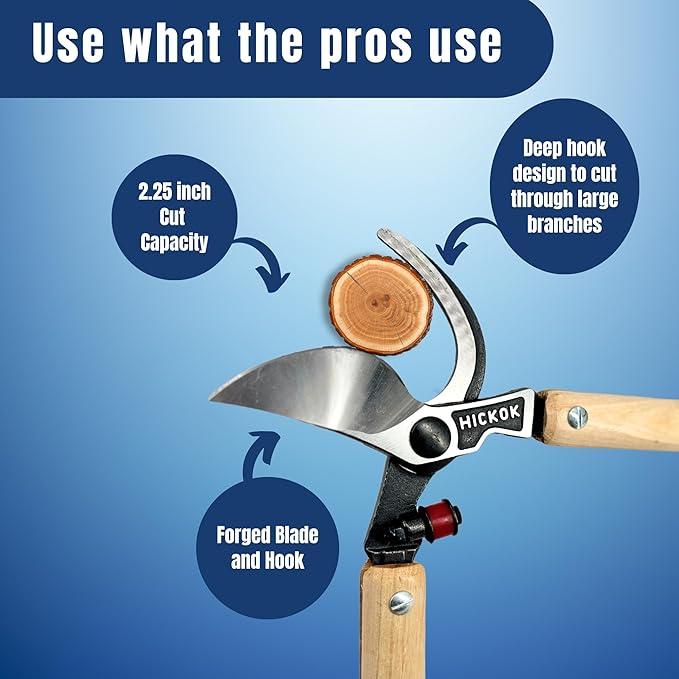 Heavy Duty Tree Lopper – 30" Long Reach Tree Branch Cutter with Hickory Wood Handles | Professional Arborist Pruning Tool Made in USA