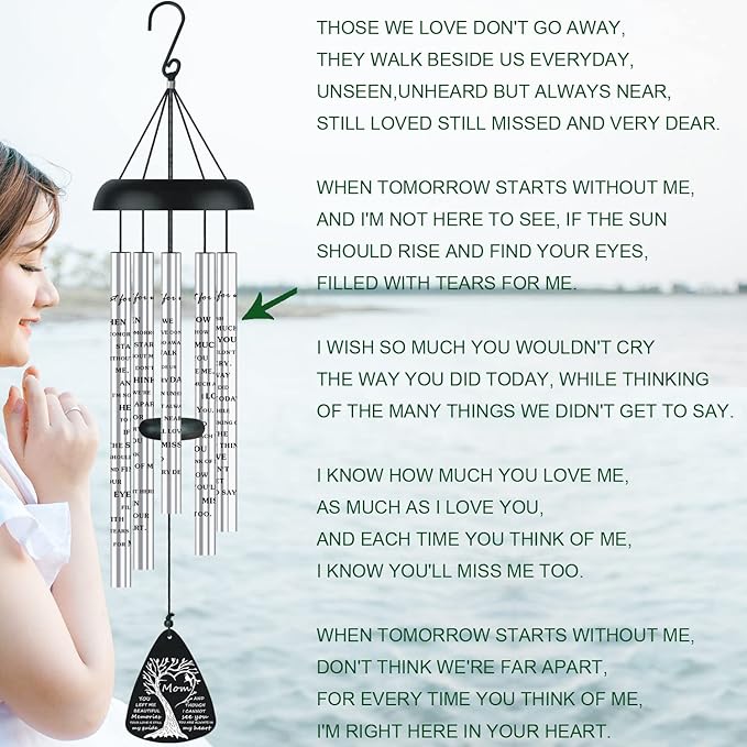 Bereavement Sympathy Memorial Gifts for Loss of Mom Mother, Sympathy Memorial Wind Chimes for Loss of Mother Sympathy Gifts, in Memory of Loved One Gifts